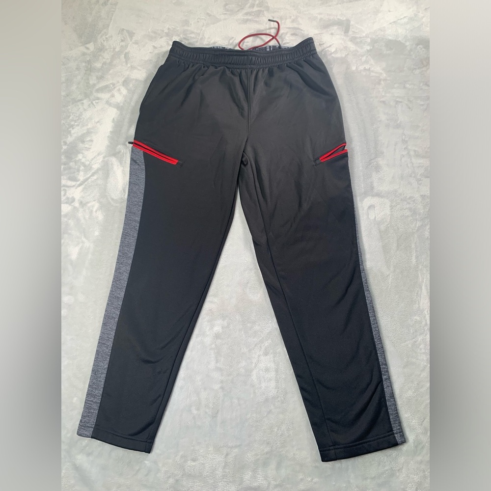 AND1 Black Joggers with Red Stripe